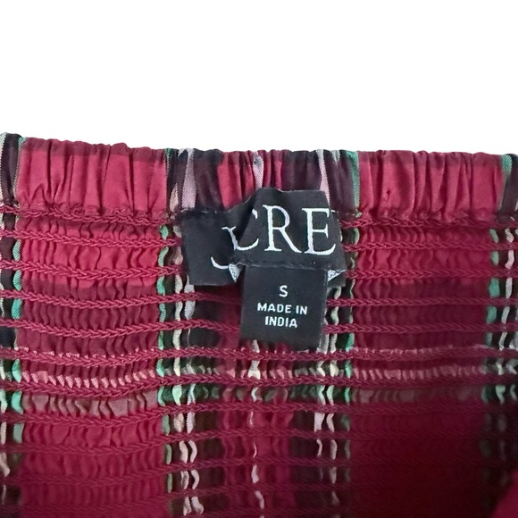 J. Crew Smocked-Waist Puff Sleeve Cotton Poplin Midi Dress Sz S - Picture 6 of 10